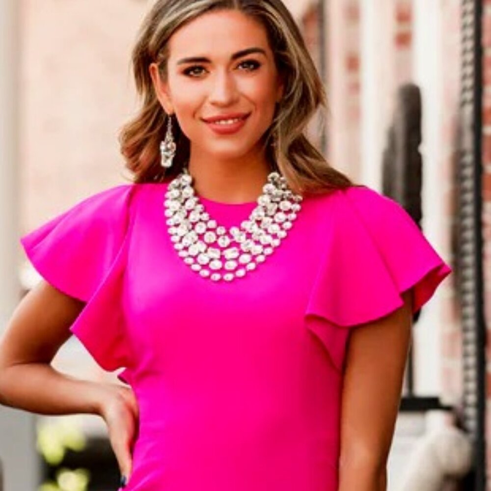 Oversized Rhinestone Necklace & Earrings Set